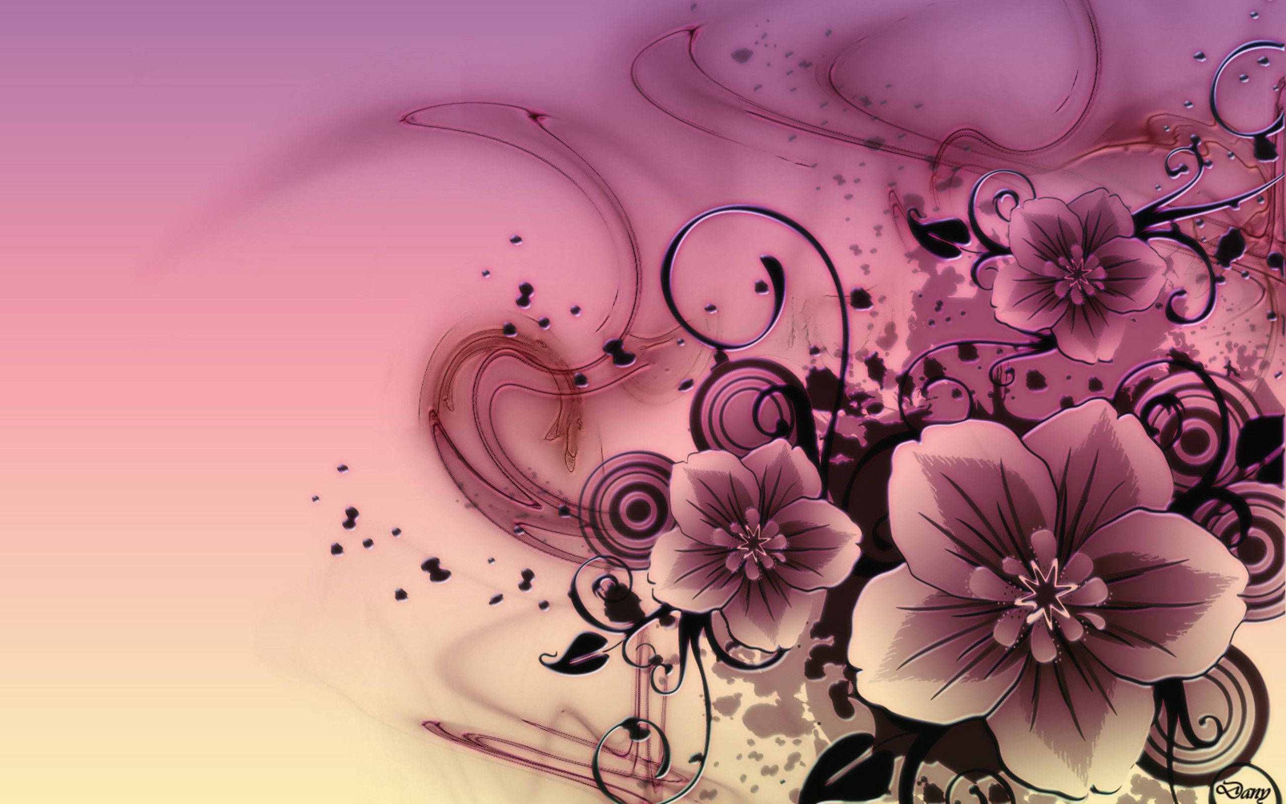 Grundlæggende blomsterkunst pink Wallpapers