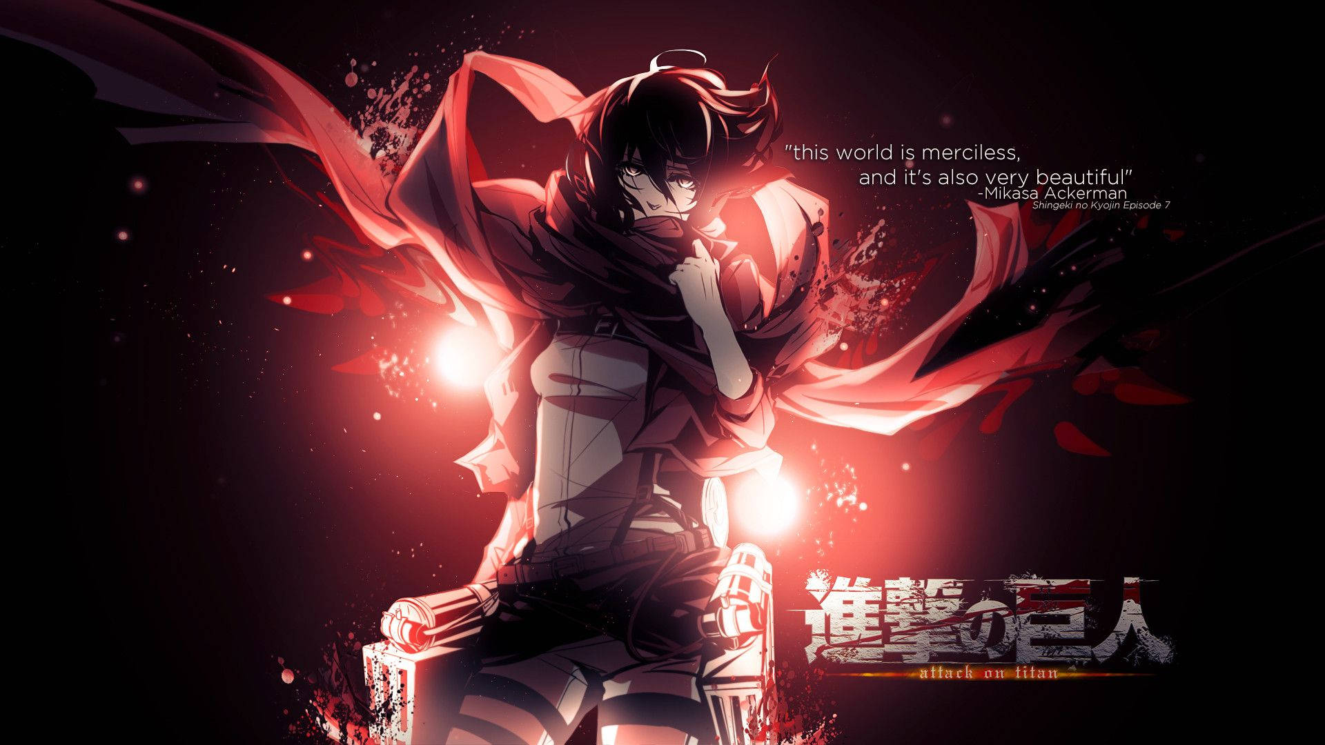 Grundlæggende styrke - Mikasa Ackerman fra Attack on Titan Wallpapers