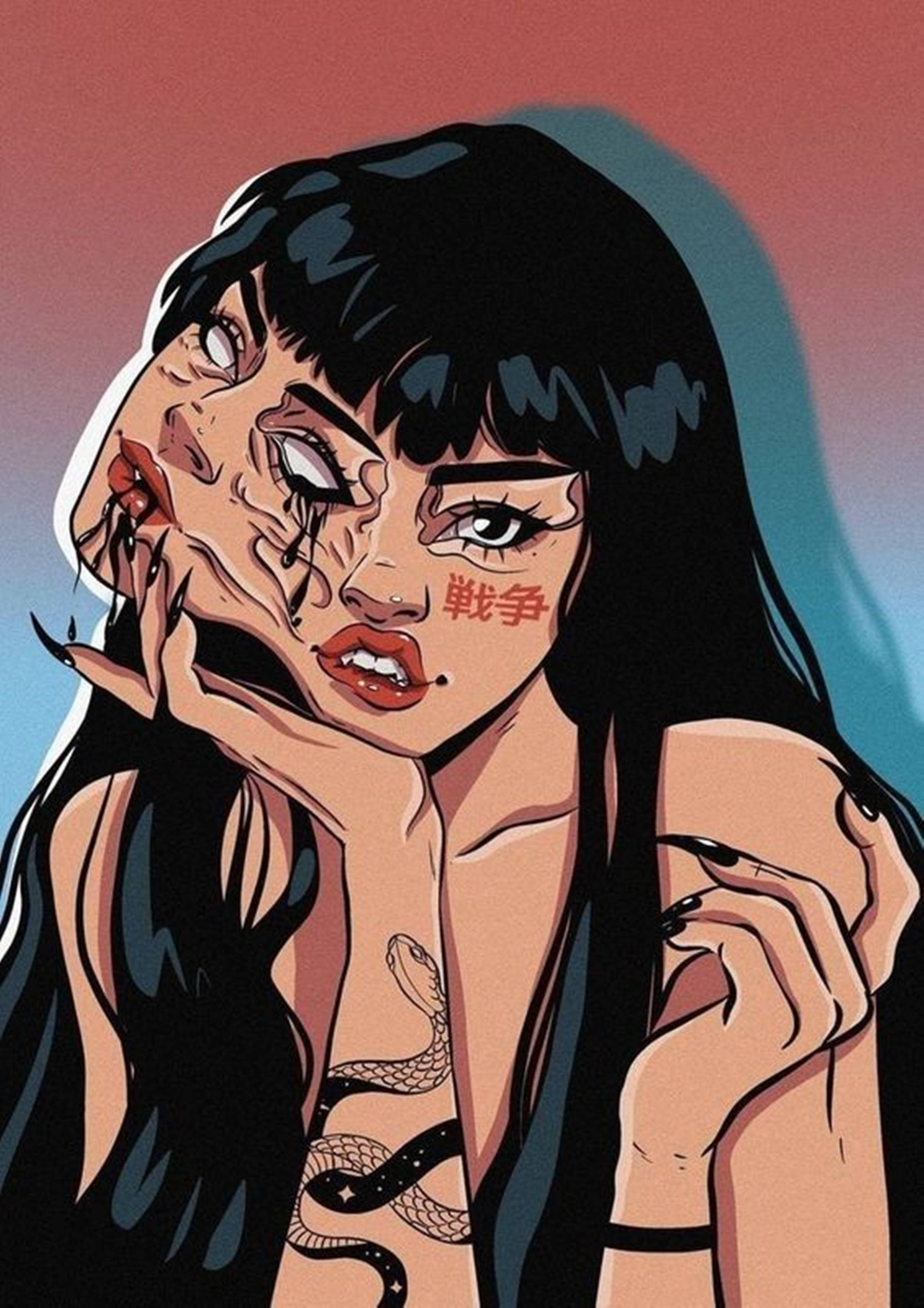 Grunge æstetik unikt cool PFP digital kunst Wallpapers