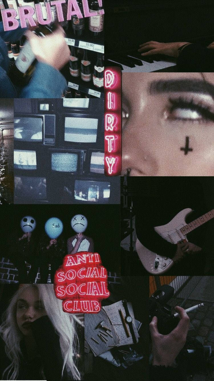 Grungy E-Girl Æstetisk Collage Wallpapers