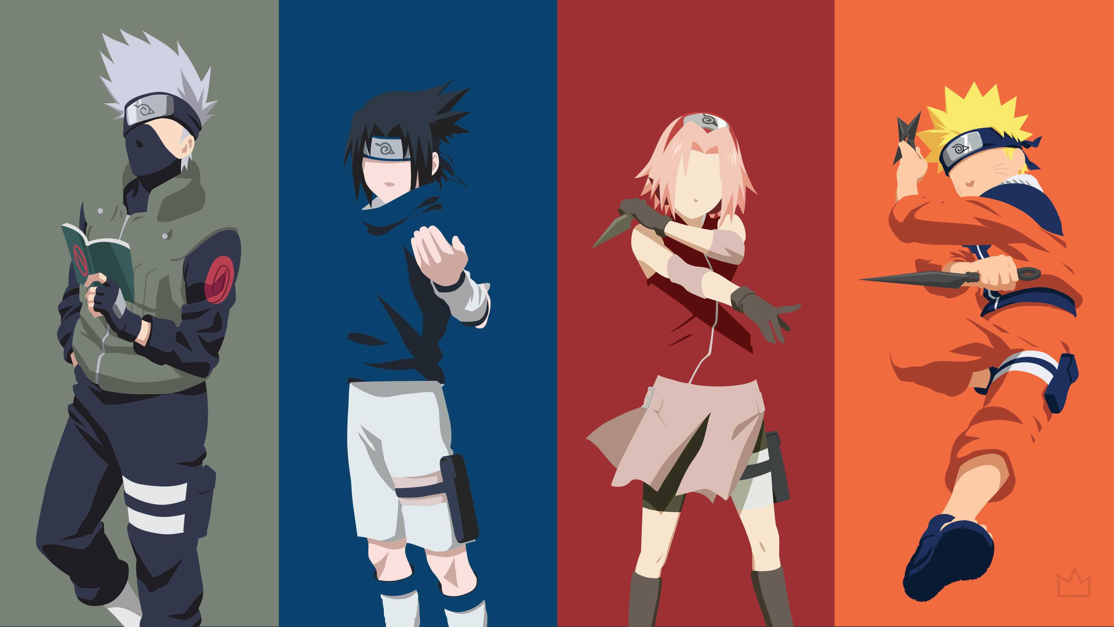 Gruppe Naruto Team 7 Minimalistisk Wallpapers