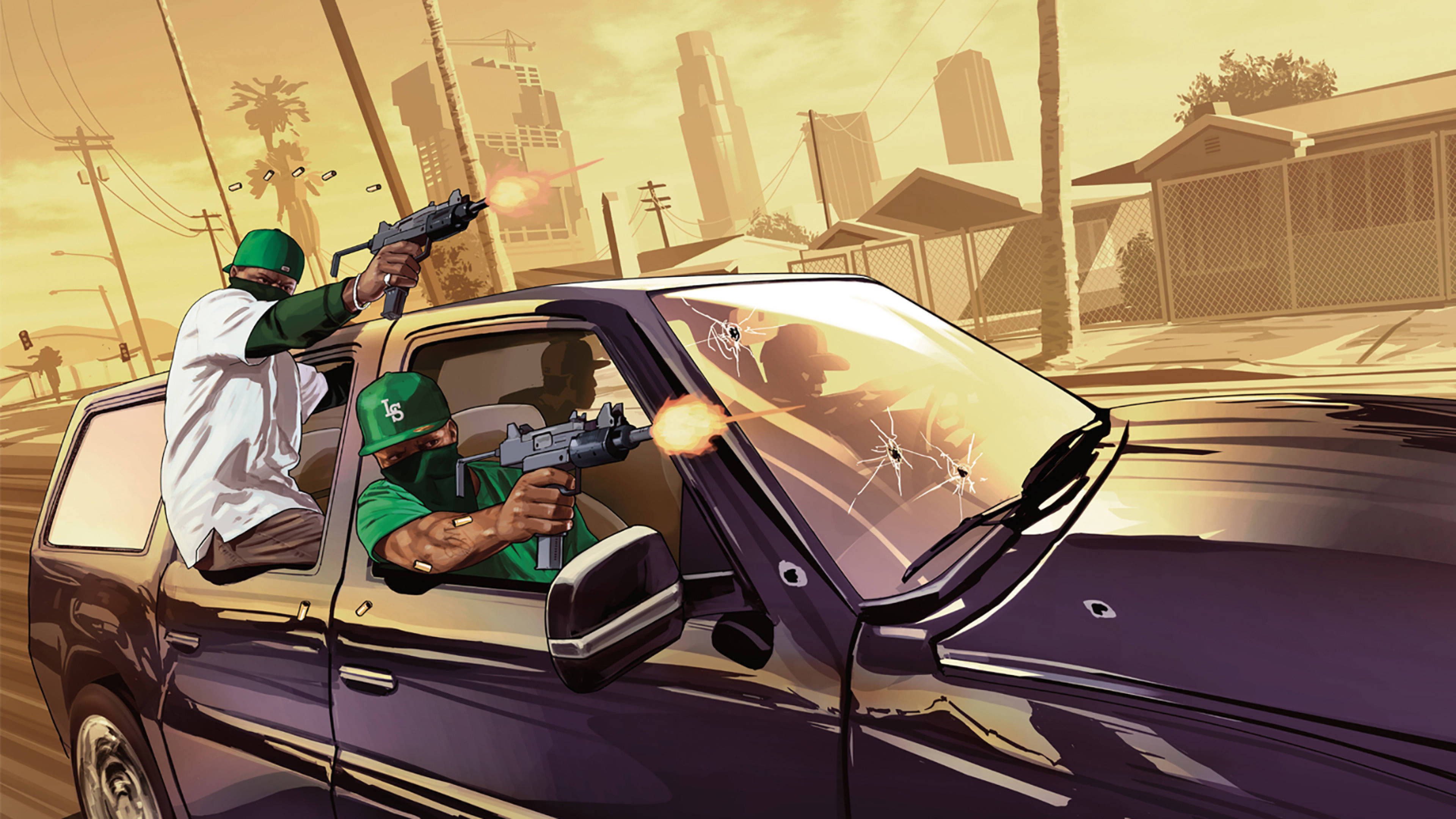 GTA SA 4K bil skydning Wallpapers