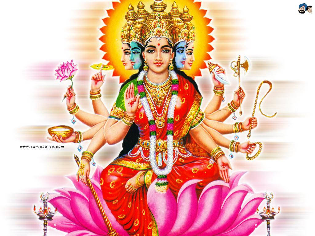 Guddommelig Udstråling - Tiarmede Gudinde Lakshmi Wallpapers