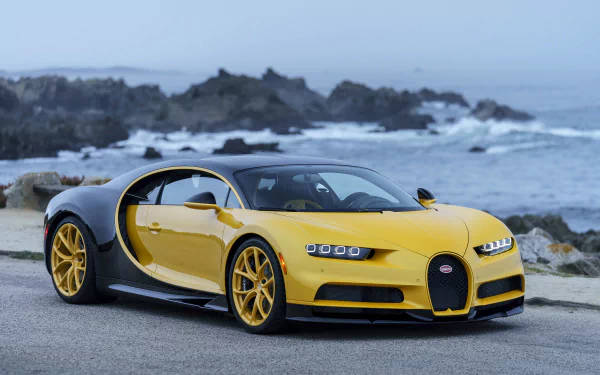 Gul Bugatti Chiron 4k — Bugatti Wallpapers