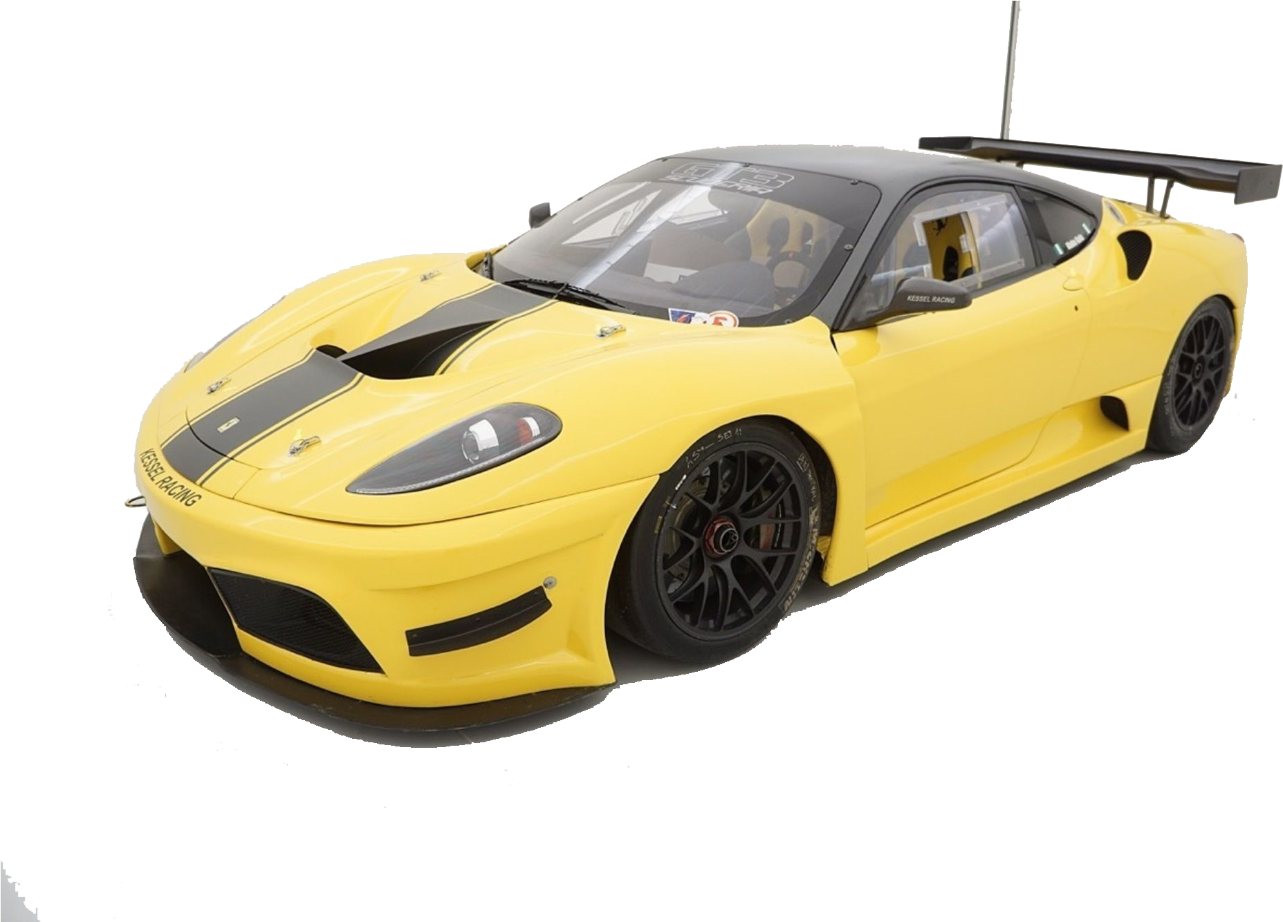 Gul Ferrari racerbil i profil Wallpapers