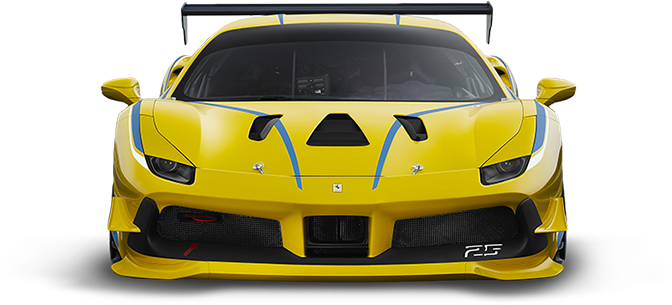 Gul Ferrari racerbil set forfra Wallpapers