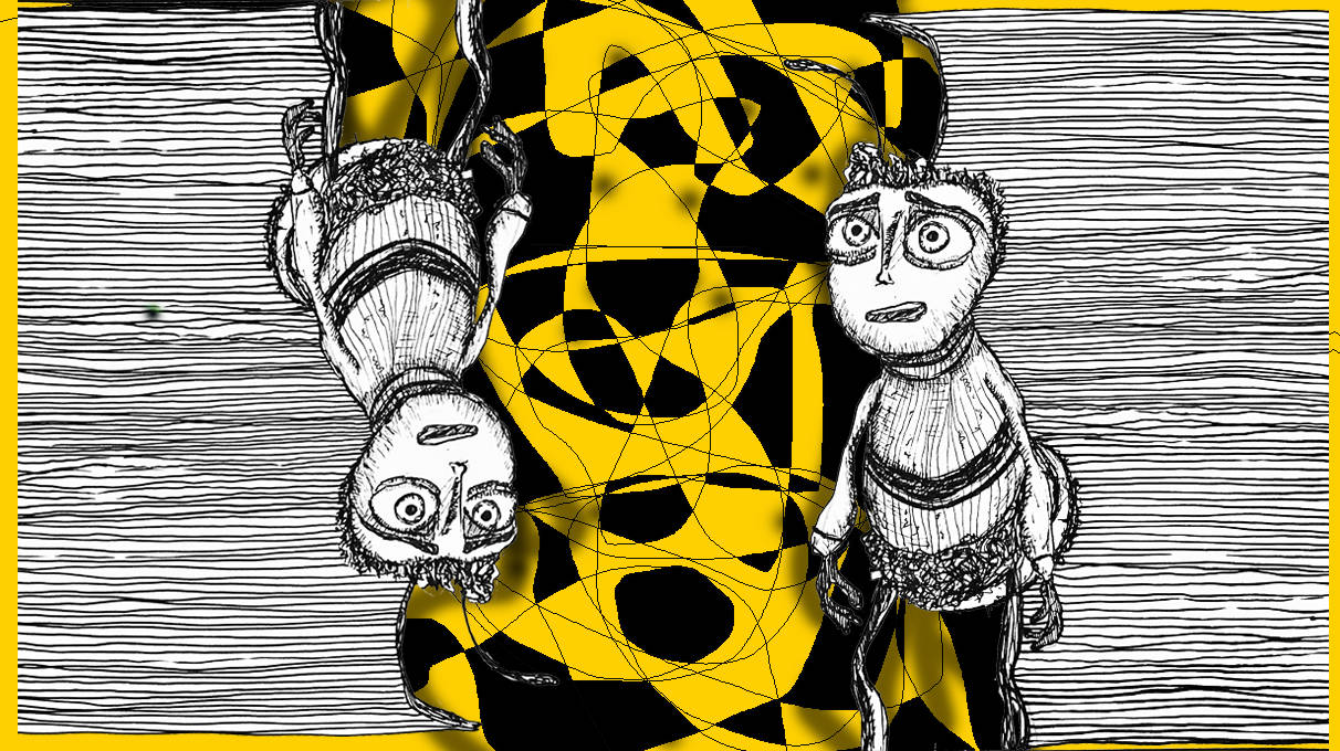 gul og sort tegning af en tegneseriefigur Wallpapers
