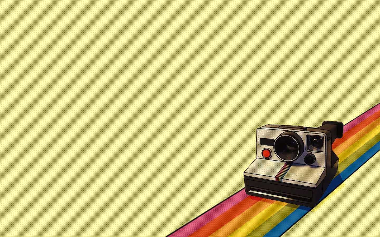 Gul pastelregnbueikon af Polaroid-kamera billede Wallpapers