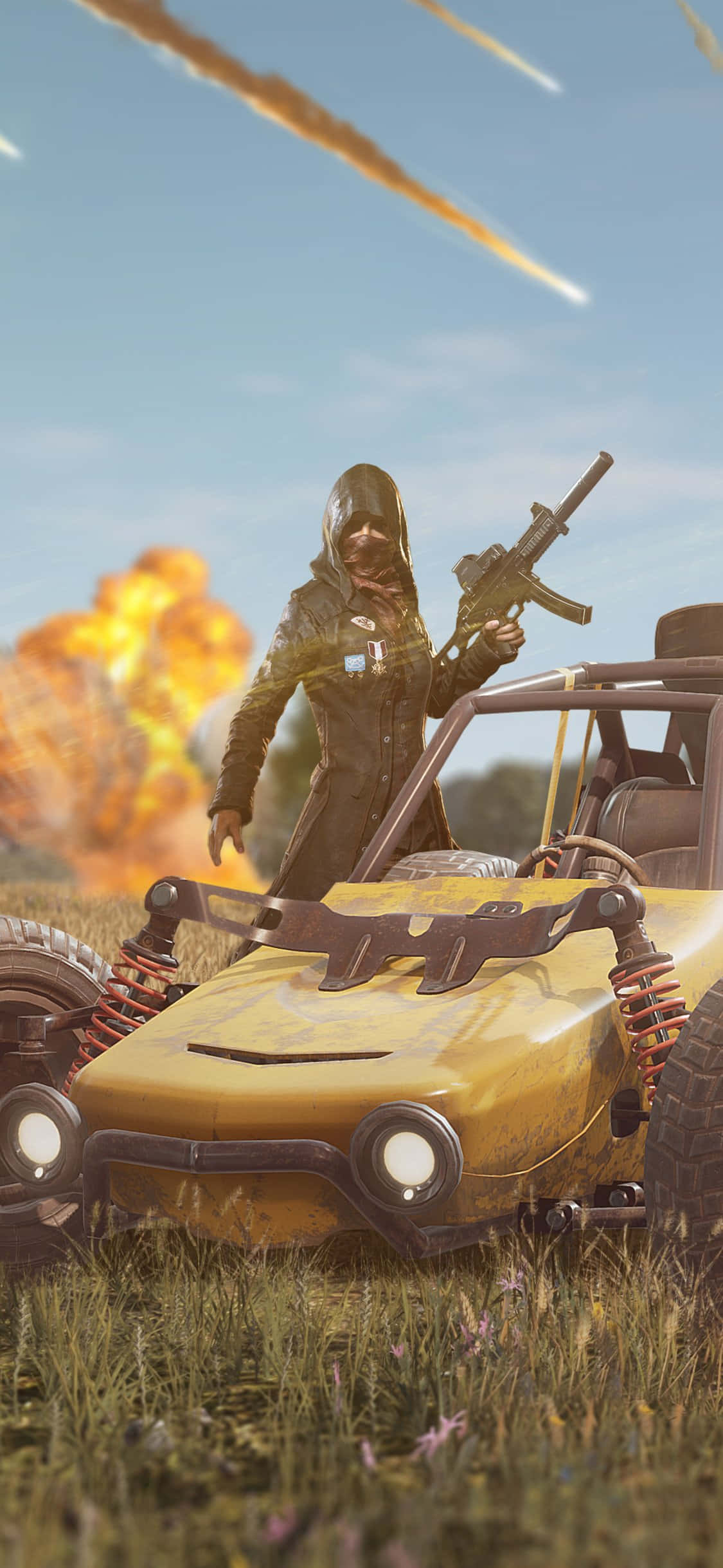 Gul racerbil PUBG iPhone Wallpapers