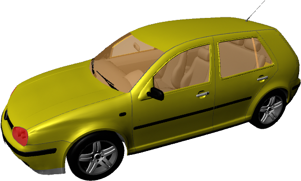 Gul sedan 3D-model Wallpapers