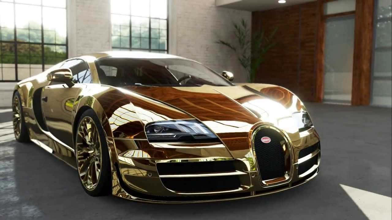 Guld Bugatti Veyron bildør Wallpapers