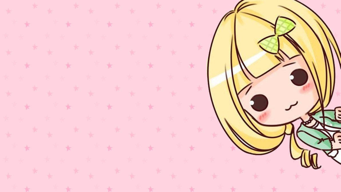 Gulhåret Kawaii Pige Wallpapers