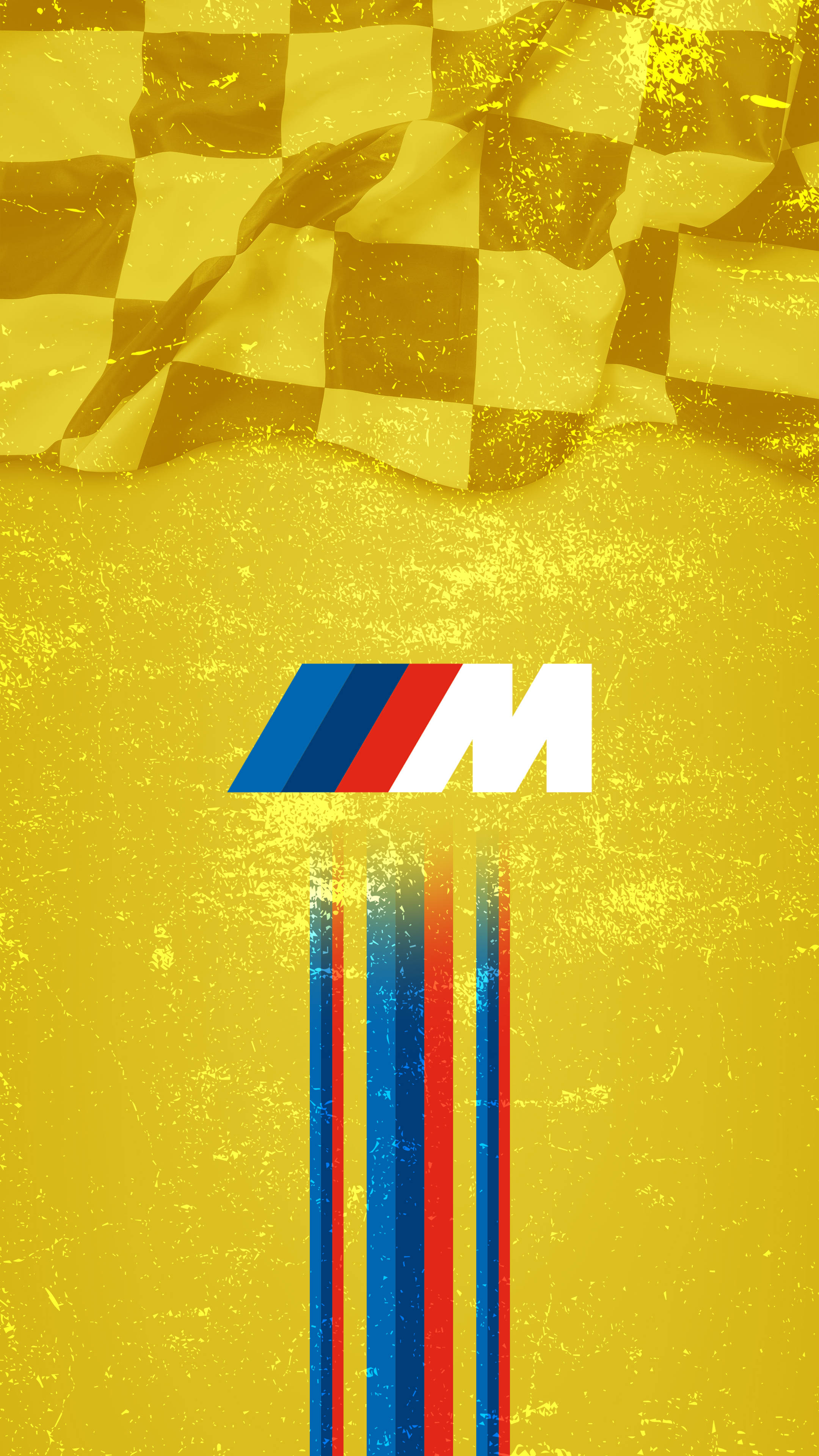 Gult racerflag BMW M Logo Wallpapers