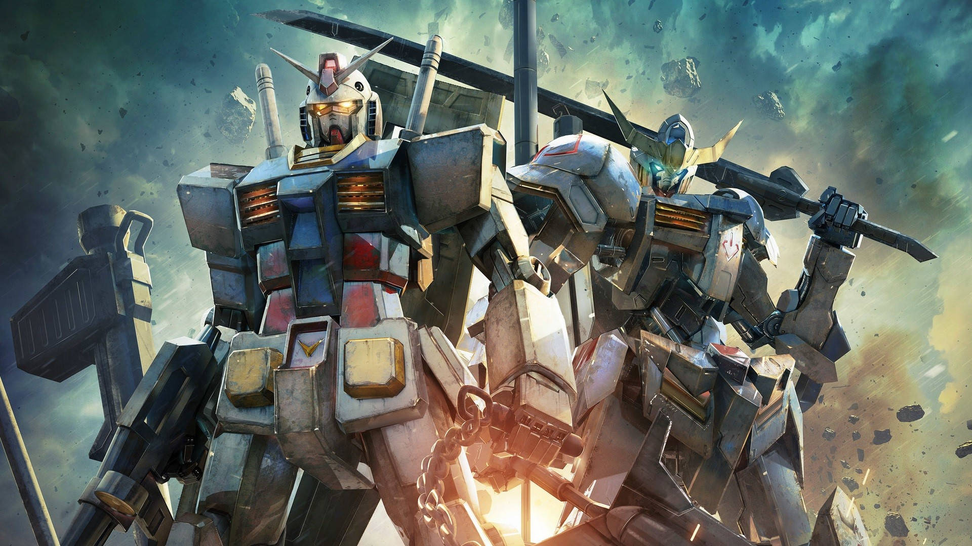 Gundam-robotter holder deres våben Wallpapers