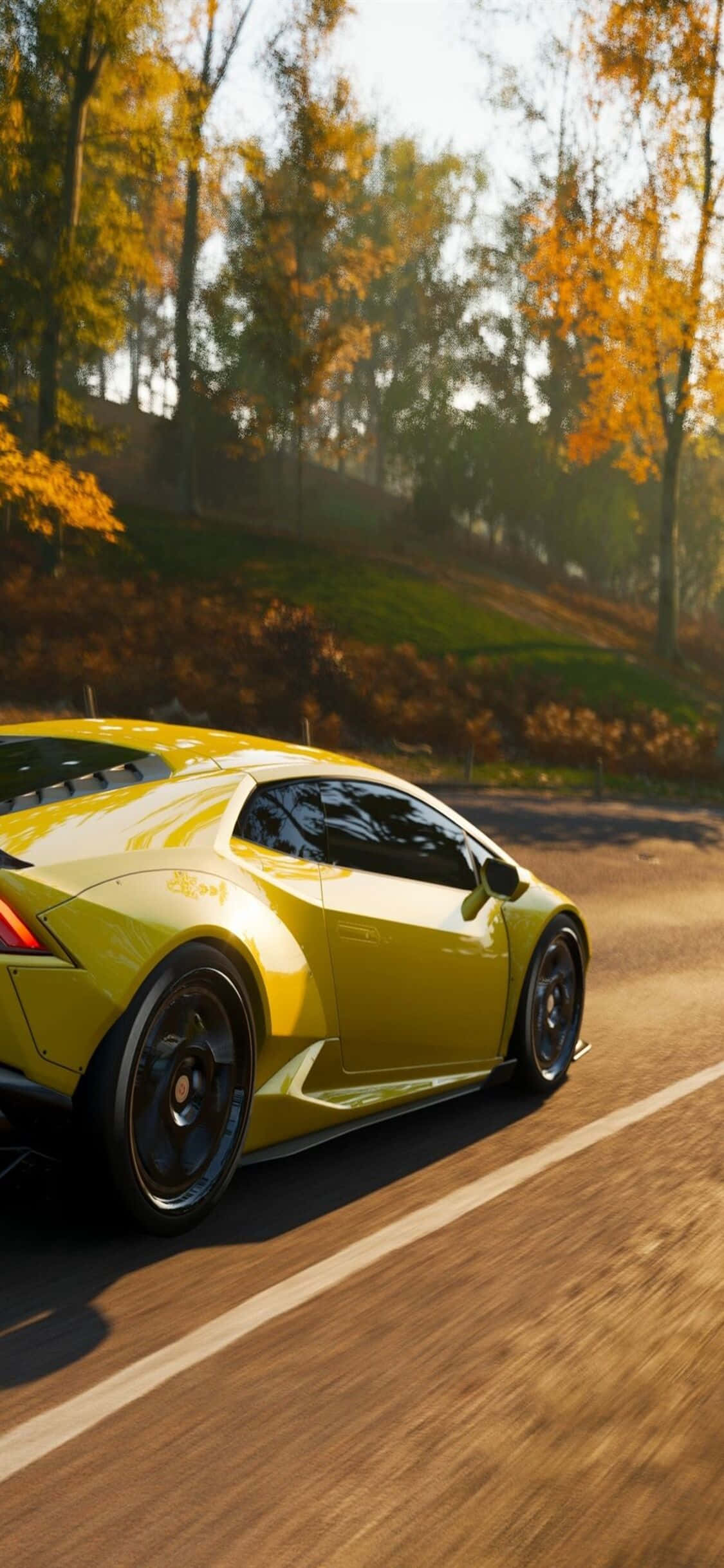 Gylden Lamborghini Huracan iPhone X Forza Motorsport 7 Baggrund Wallpapers