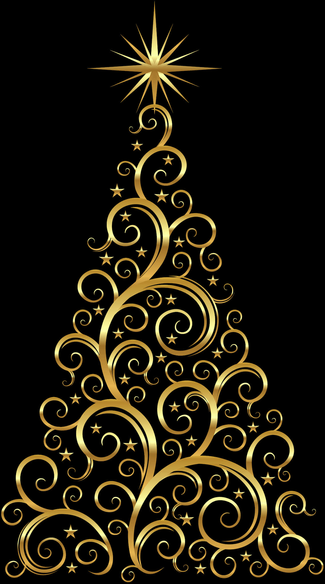 Gyldent abstrakt juletræ Wallpapers