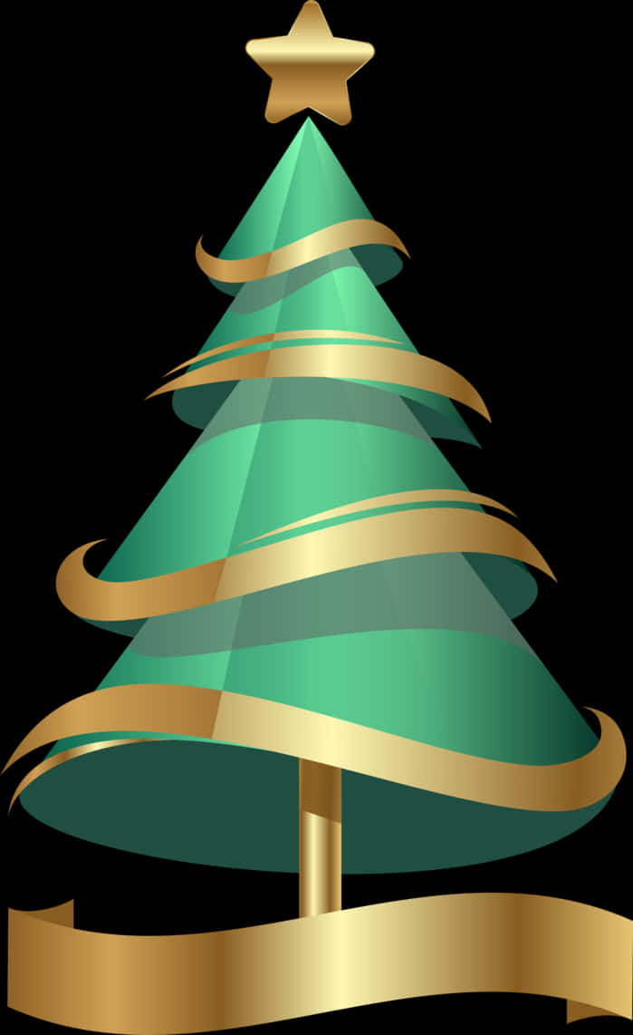 Gyldent bånd juletræ Wallpapers