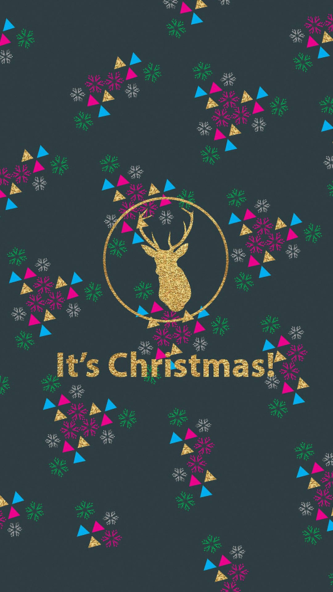 Gyldent hjort julestemning iPhone Wallpapers