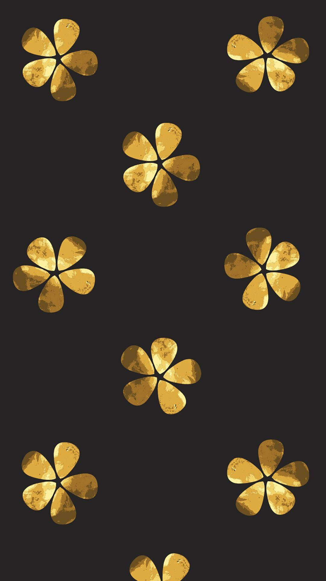 Gyldne æstetiske blomster Wallpapers