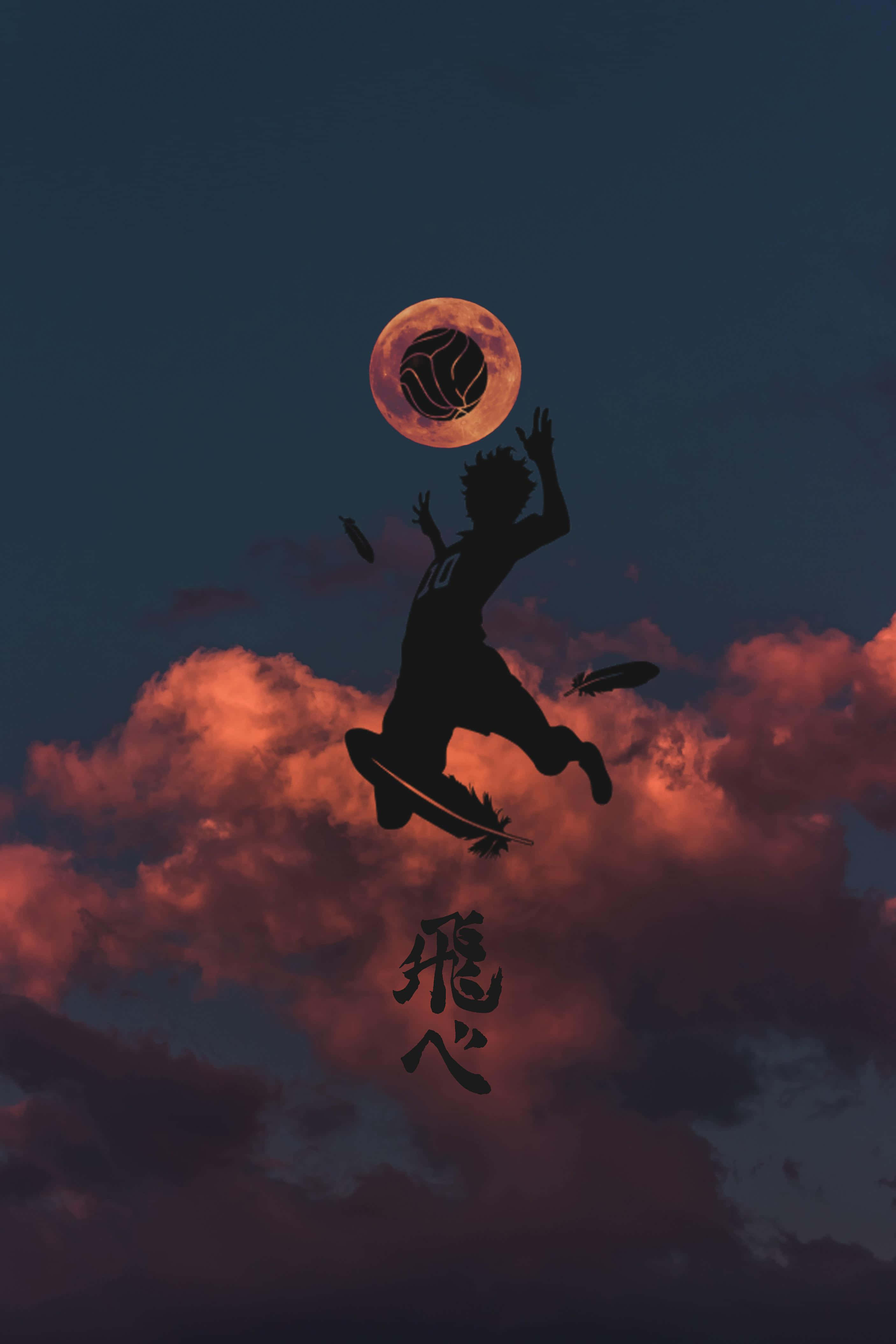 Haikyuu iPhone Shoyo Hinata Silhuet Digital Kunst Wallpapers