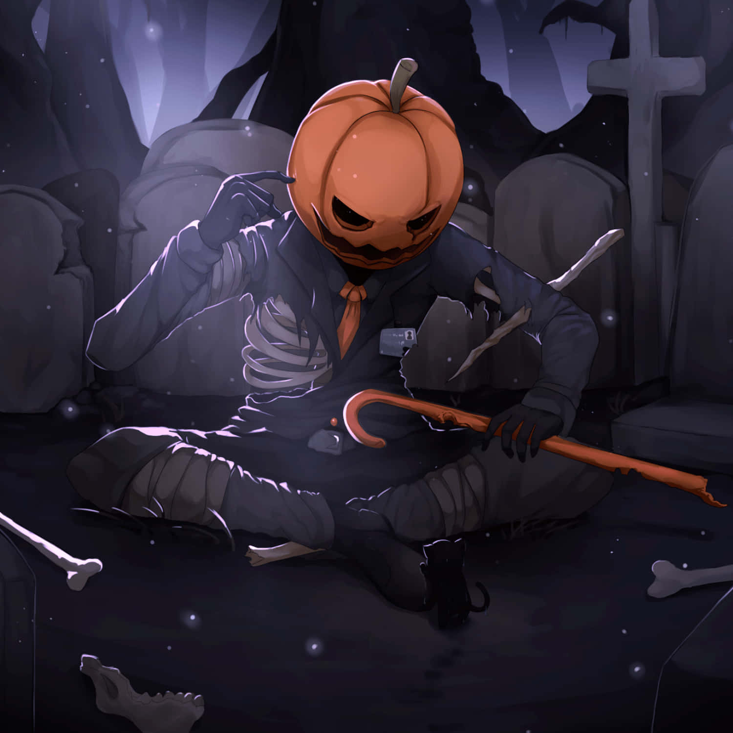 Halloween græskar mand anime PFP æstetik Wallpapers