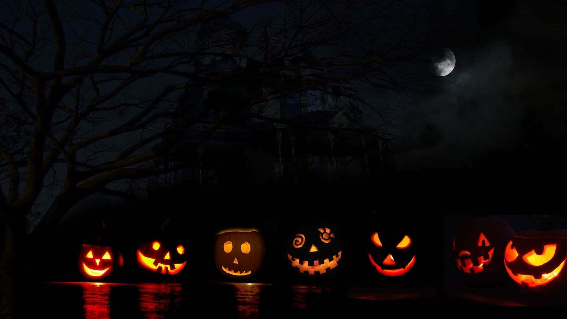 Halloween græskar baggrund vandreflektion Wallpapers