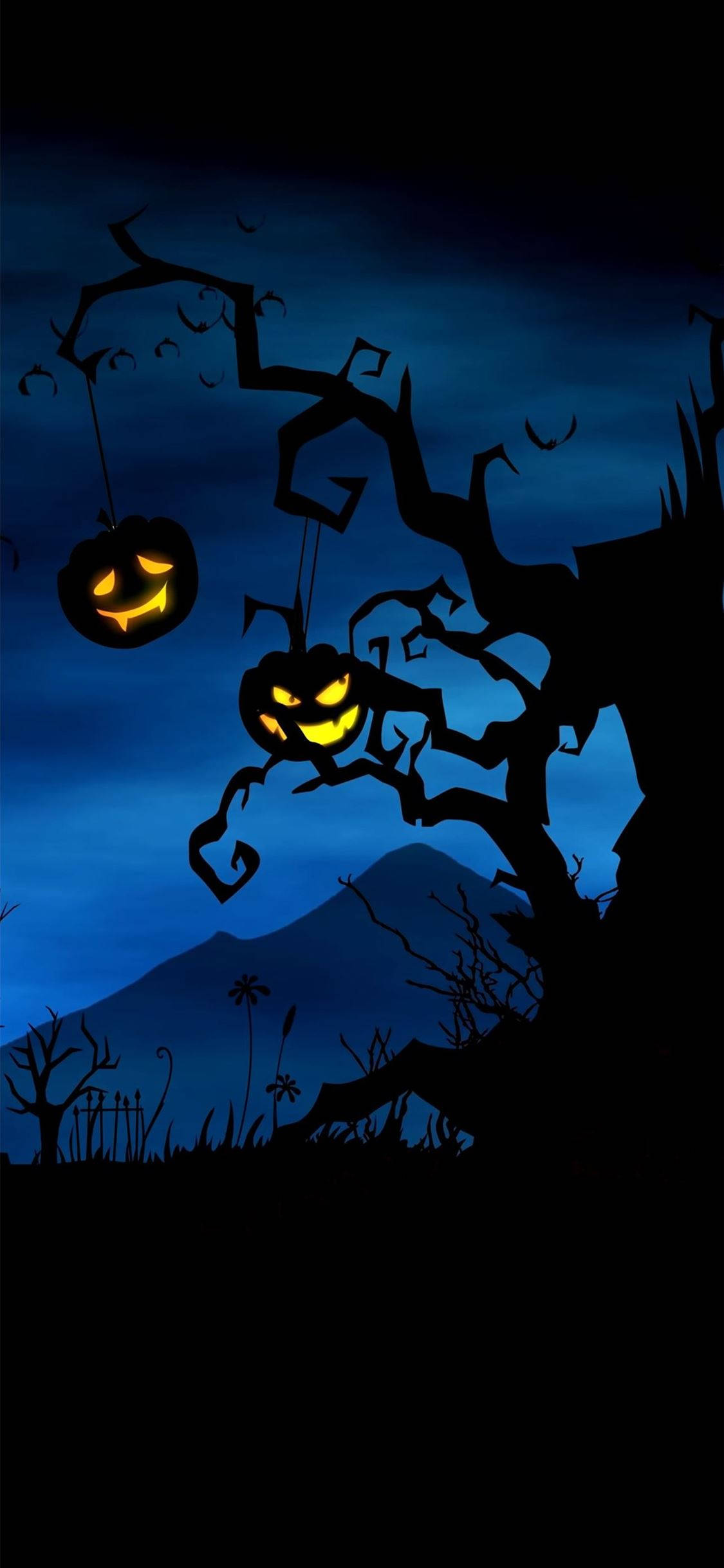 Halloween iPhone med uhyggelig skov Wallpapers