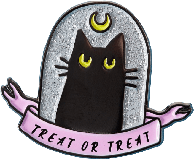 Halloween Sort Kat Godteri Badge Wallpapers