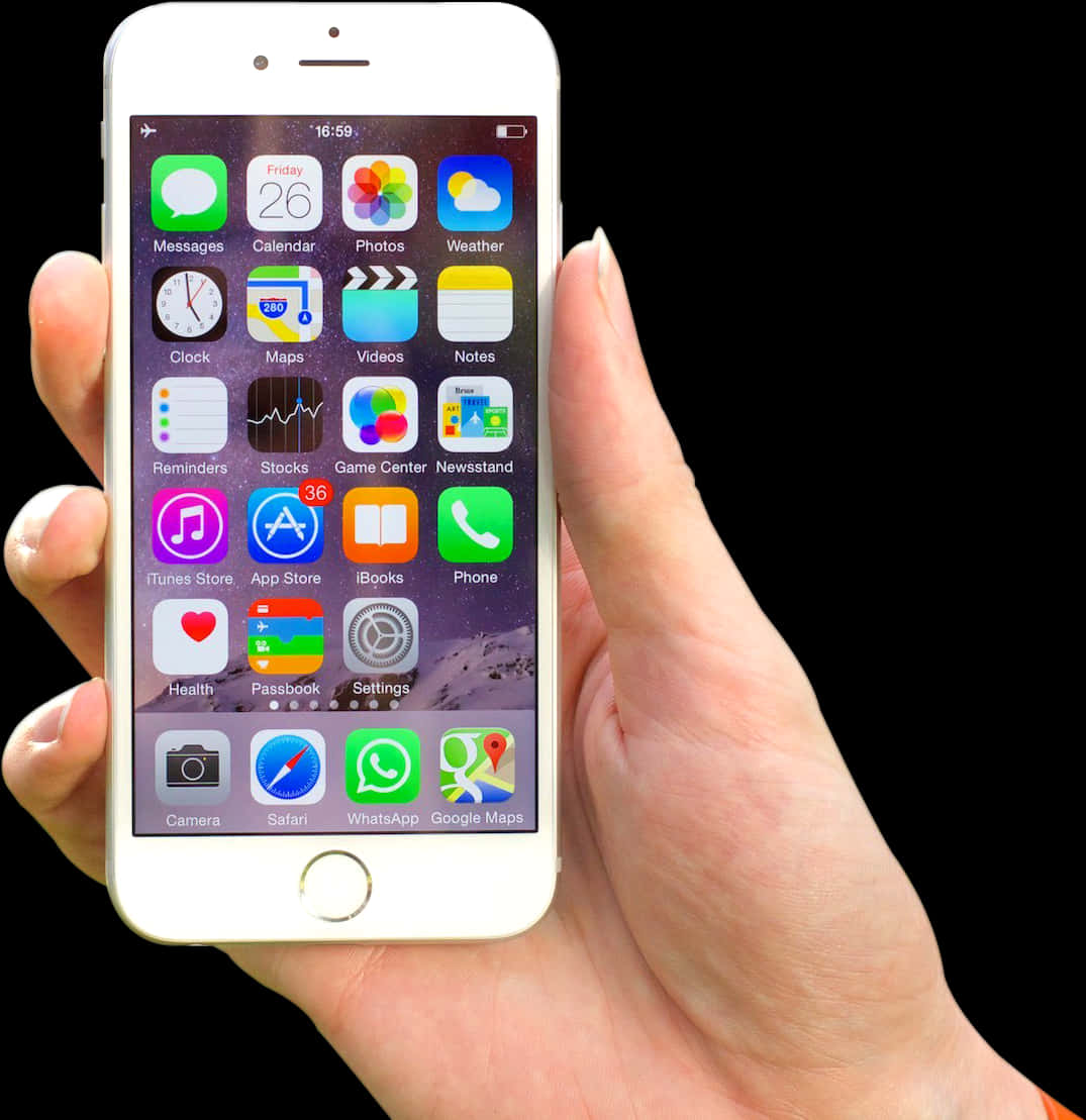 Hånd, der holder smartphone med apps Wallpapers