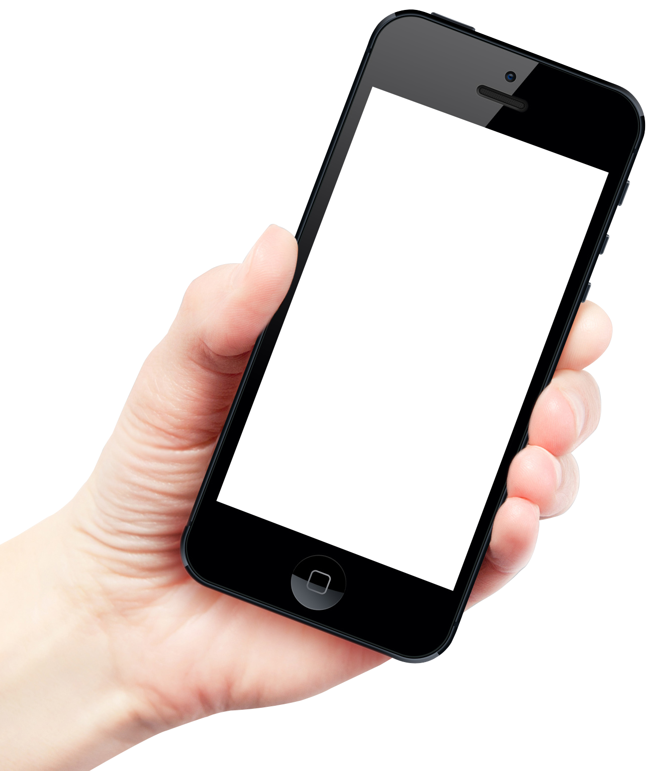 Hånd, der holder sort smartphone mockup Wallpapers
