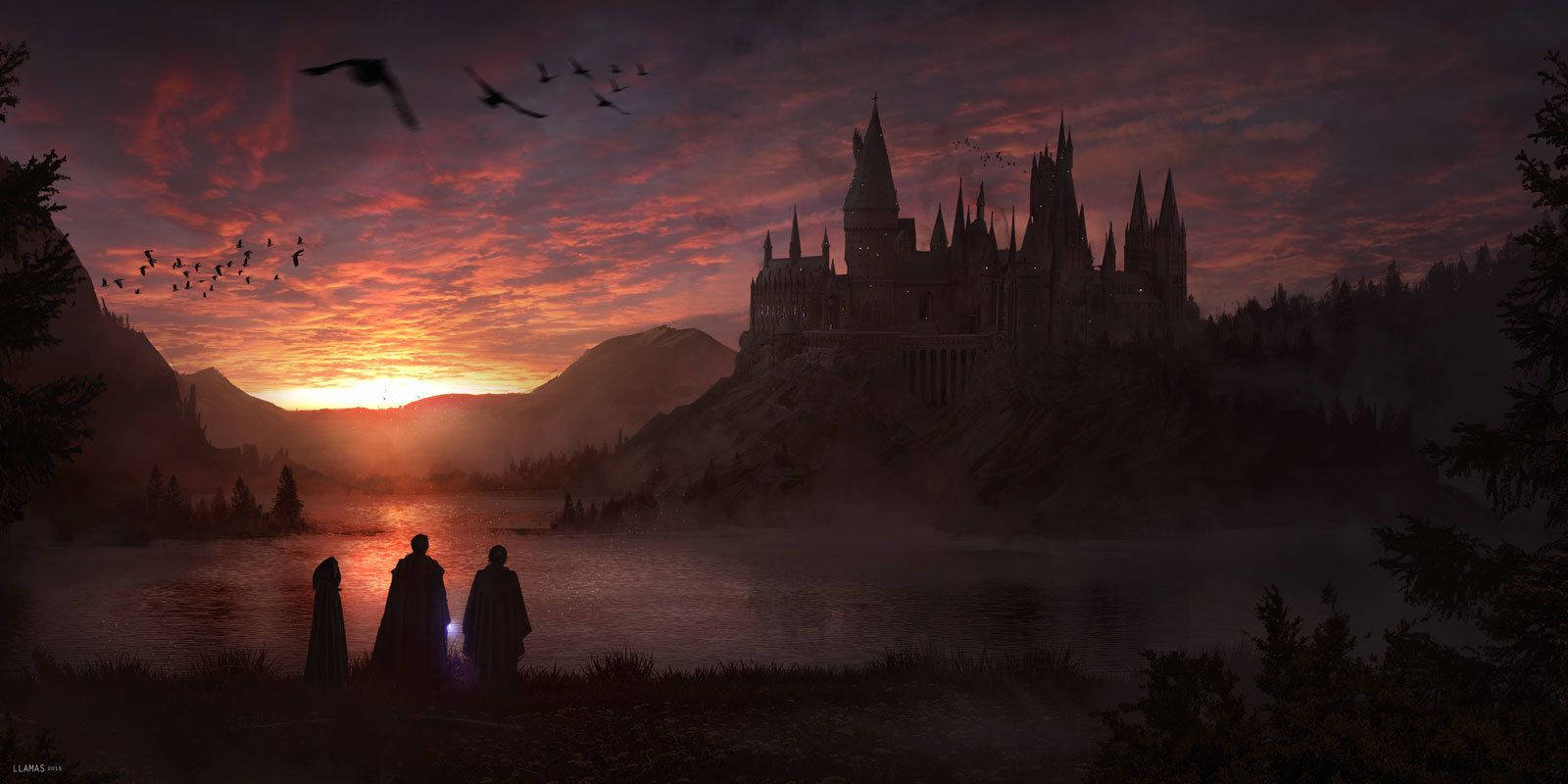 Harry Potter Aestetisk Gyldne Trio Wallpapers