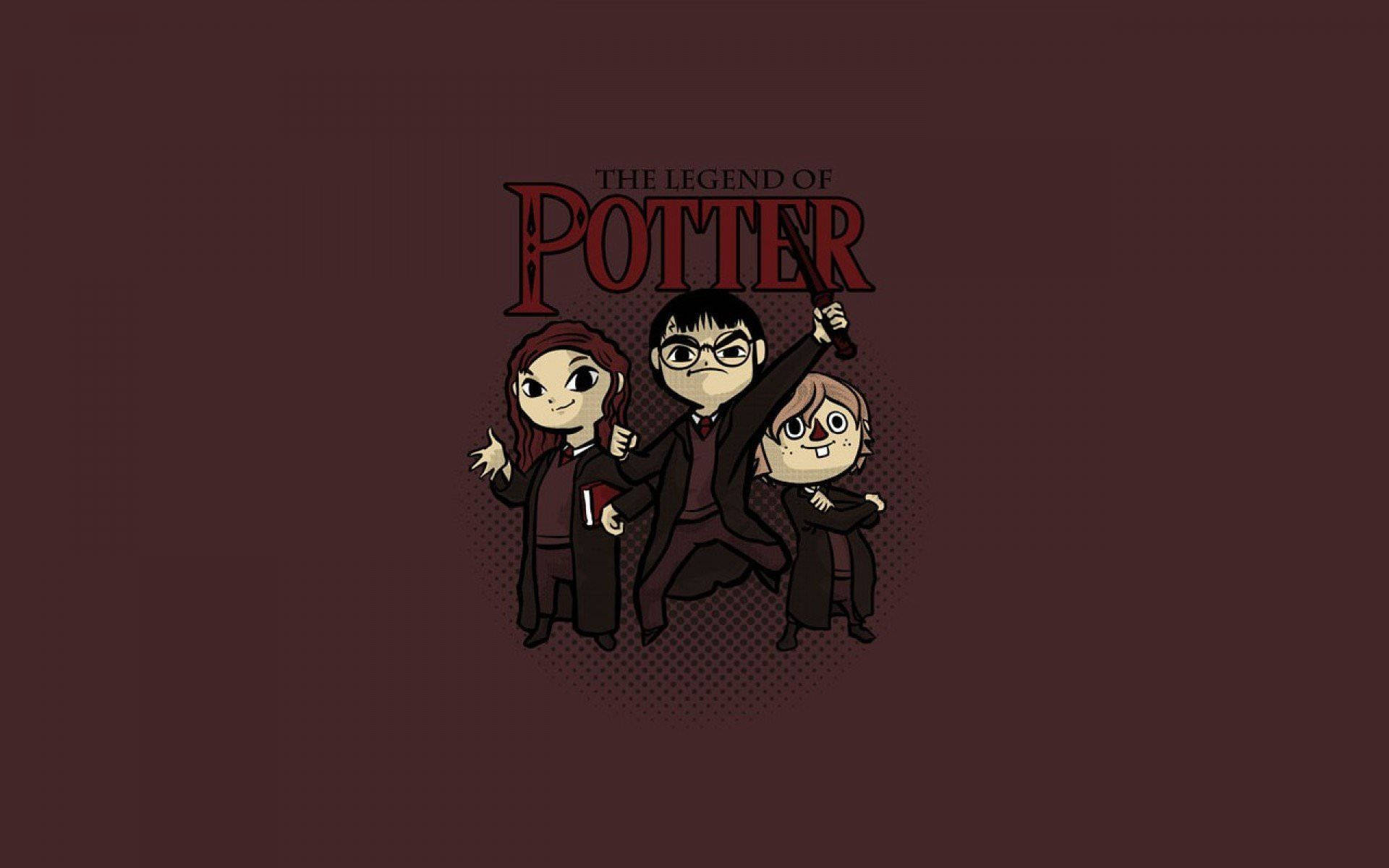 Harry Potter animerede gyldne trio Wallpapers