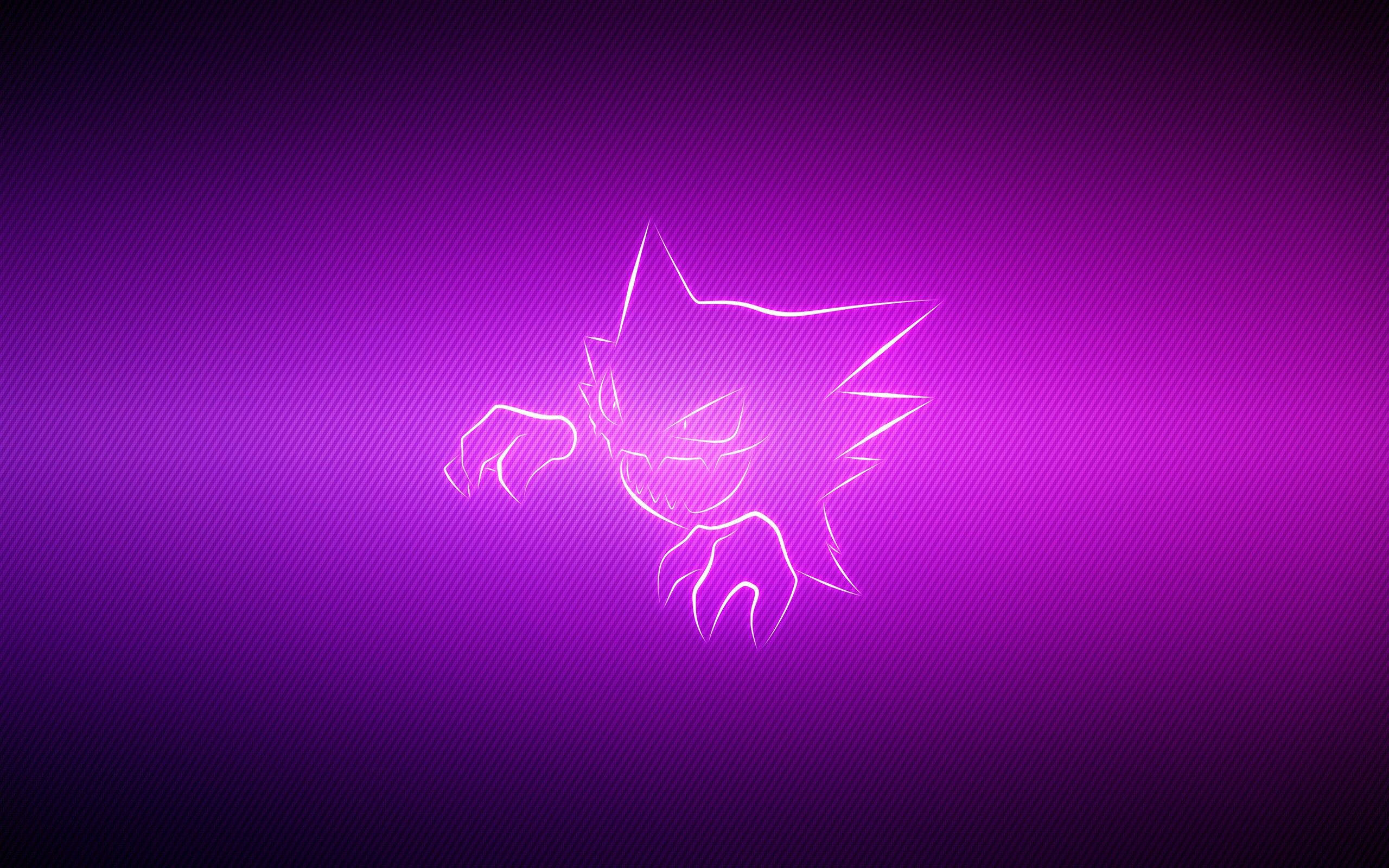 Haunter Pokémon i en mystisk, lilla tåge Wallpapers
