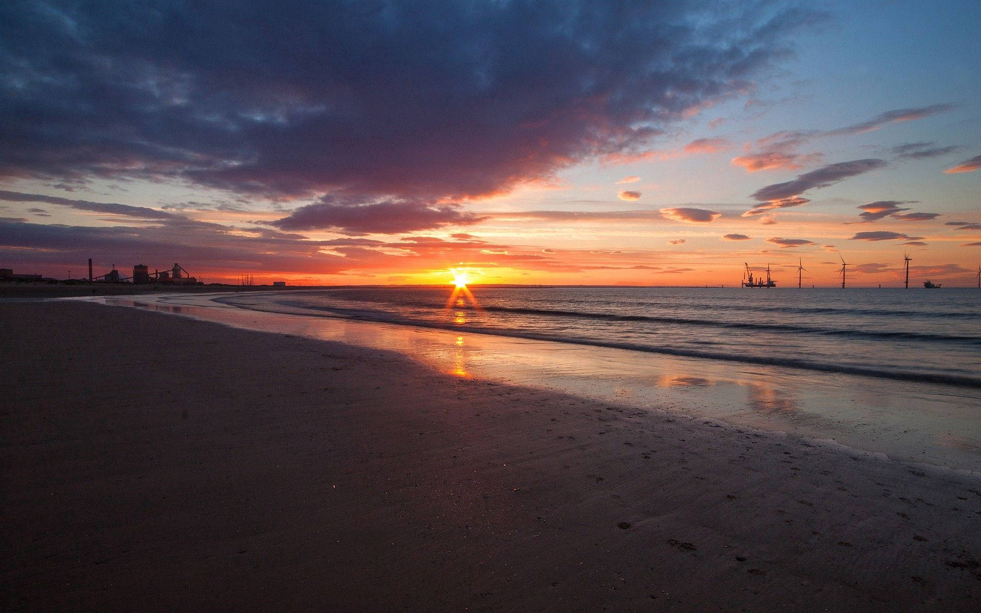 Hav og solnedgang natur tapet — Natur Wallpapers