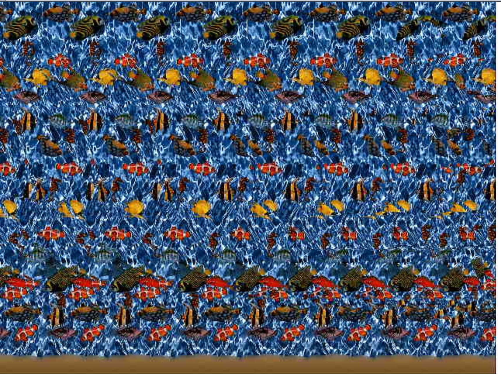 Havets klovnfisk magisk øje 3D stereogram billede Wallpapers