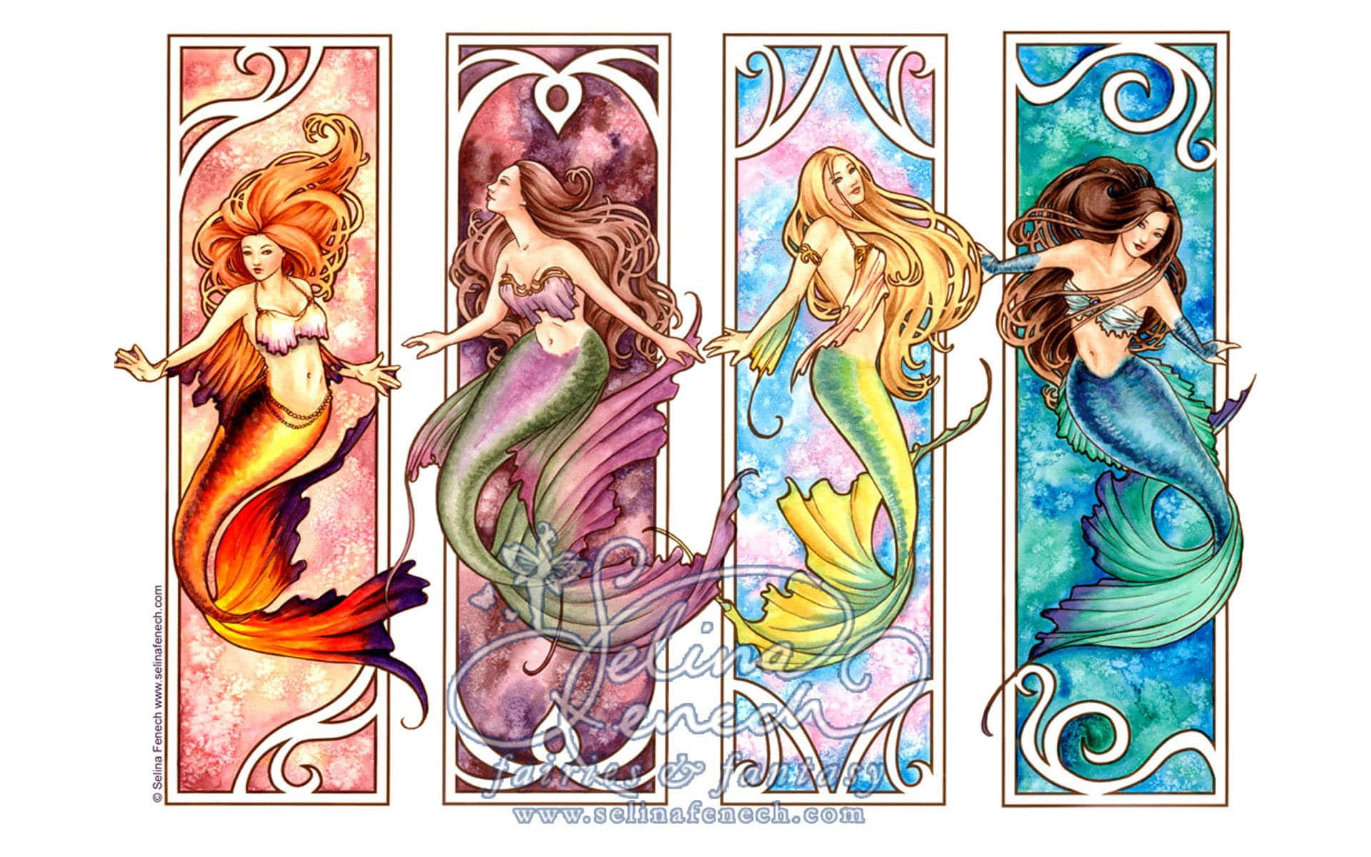 Havfrueprinsesser i havets farver Wallpapers