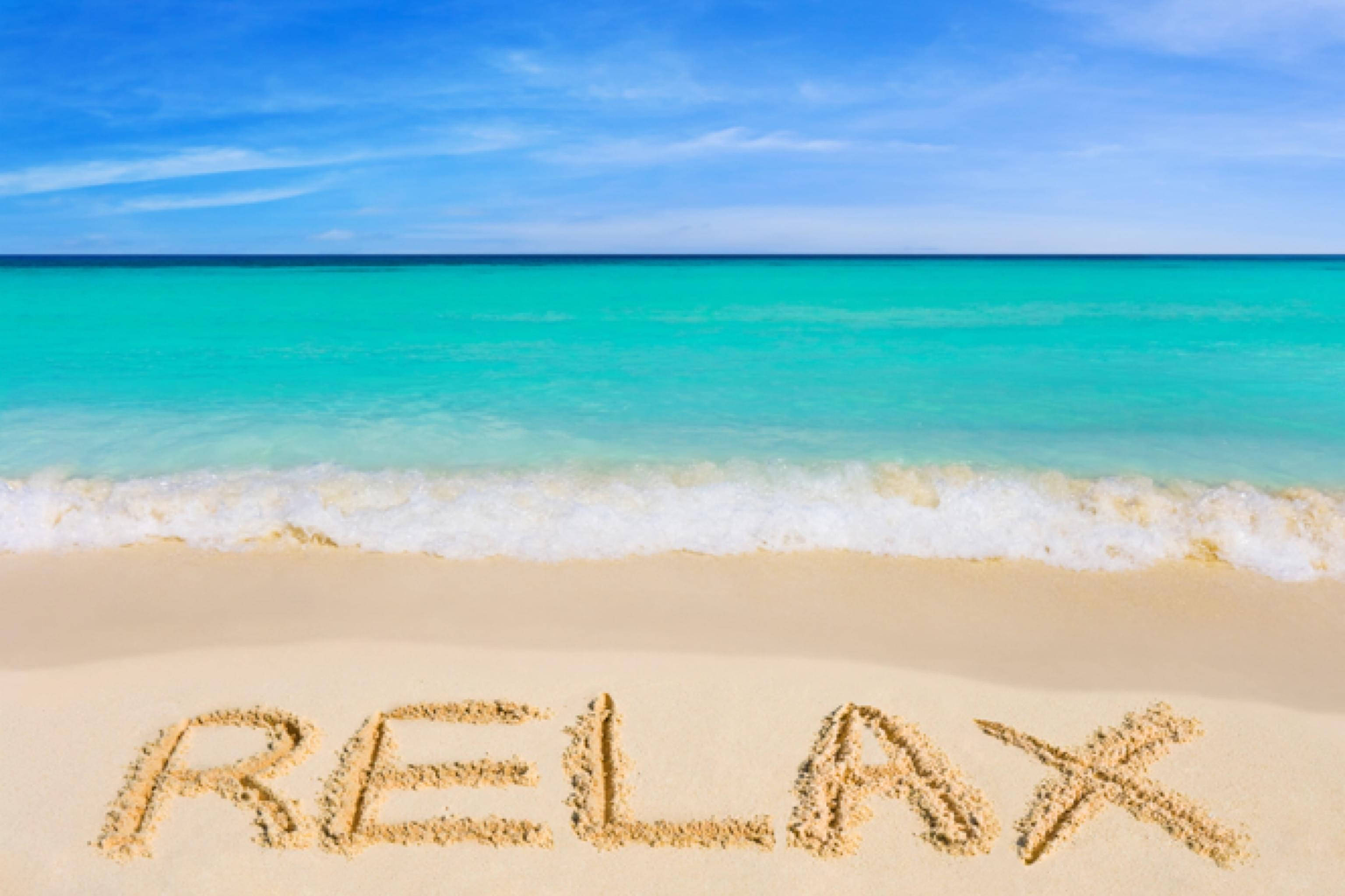 Havudsigt med ordet relax Wallpapers