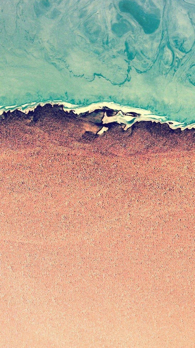 Havvand og orange sand maleri iOS 12 Wallpapers
