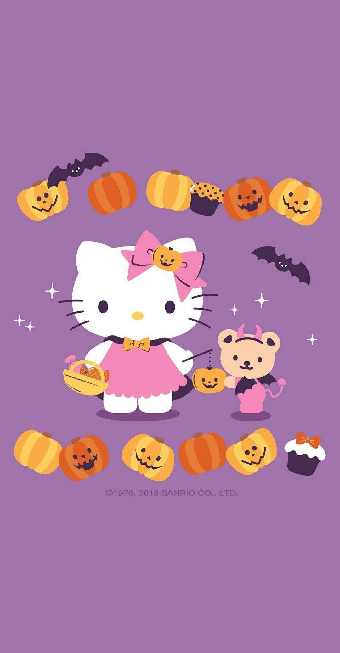 Hello Kitty Halloween Lilla Grafik Wallpapers