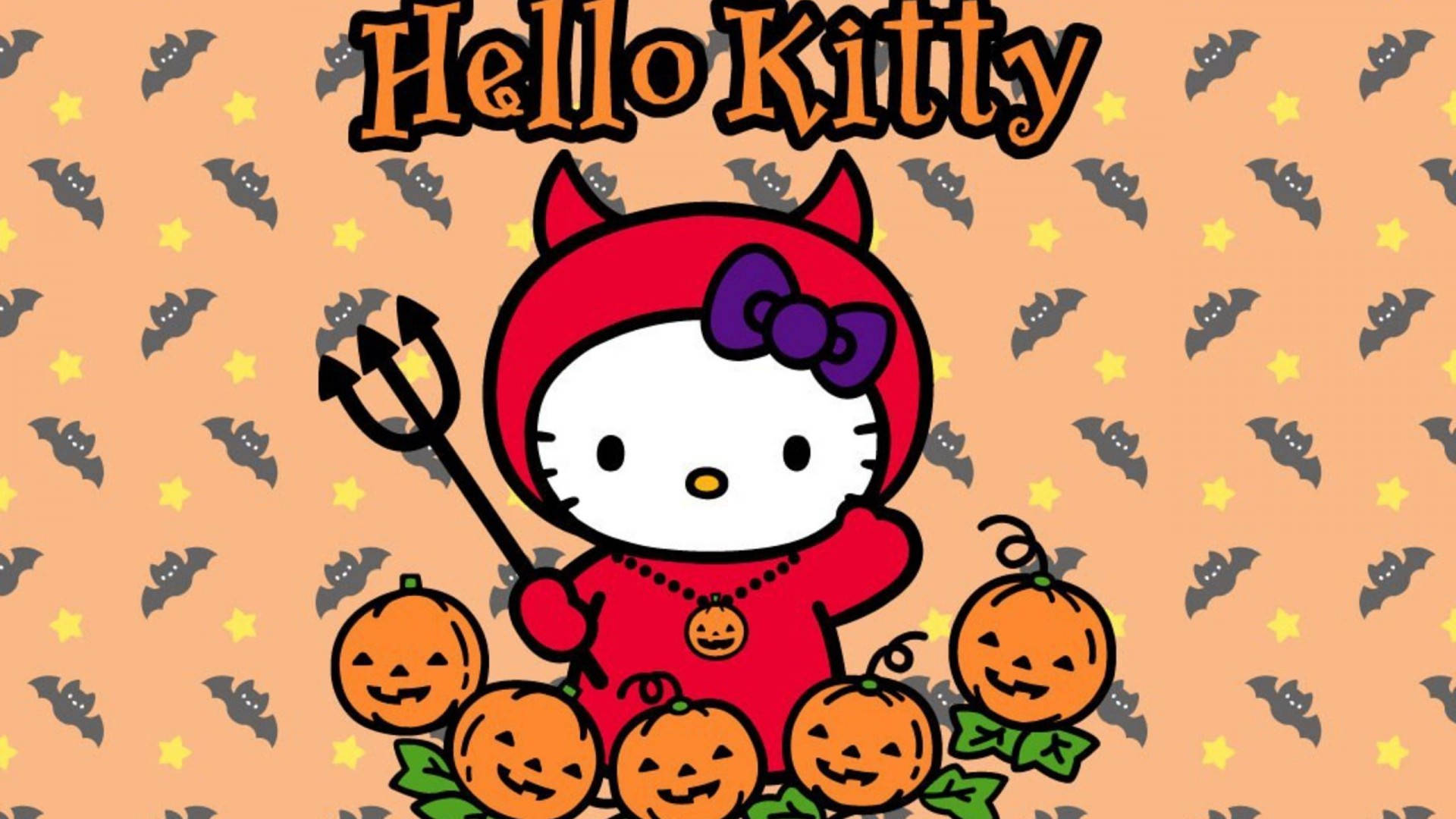 Hello Kitty Halloween Rød Djævel Wallpapers
