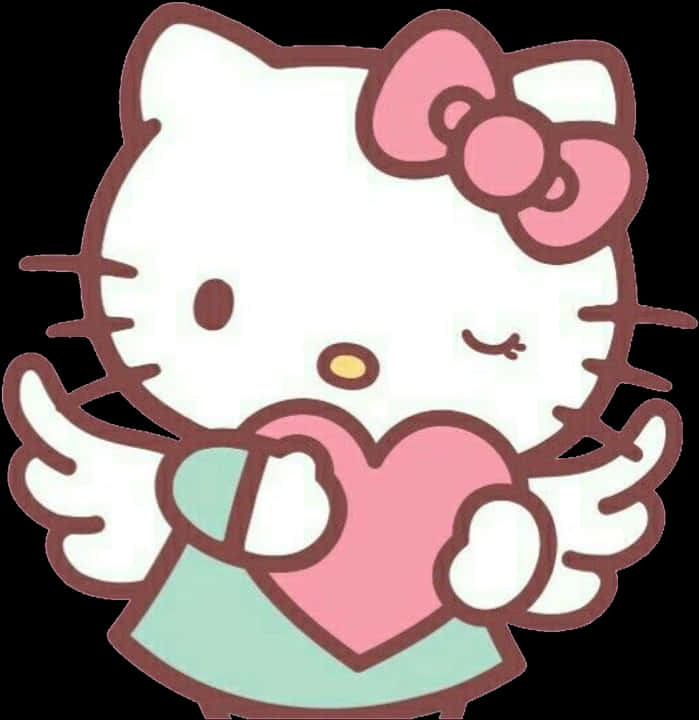 Hello Kitty holder hjerte Wallpapers
