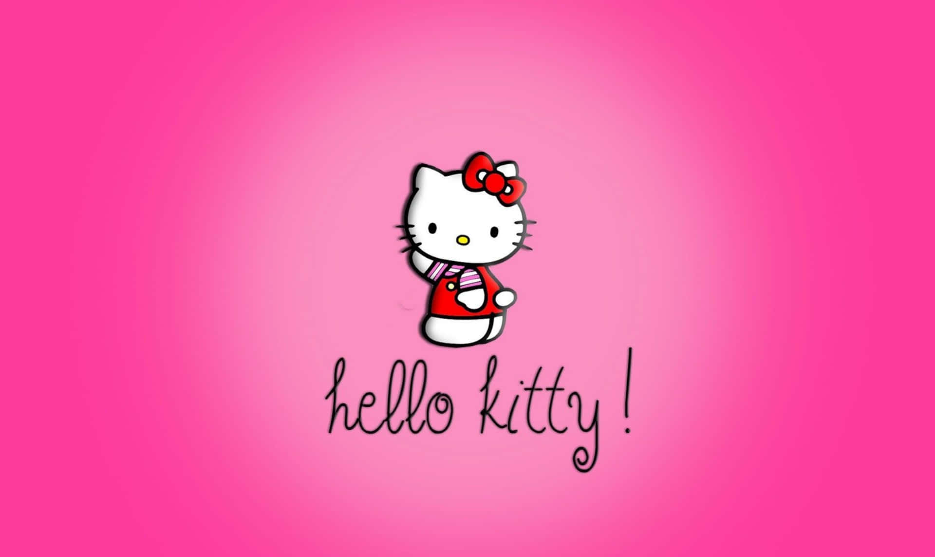 Hello Kitty Laptop Pink Baggrund Wallpapers