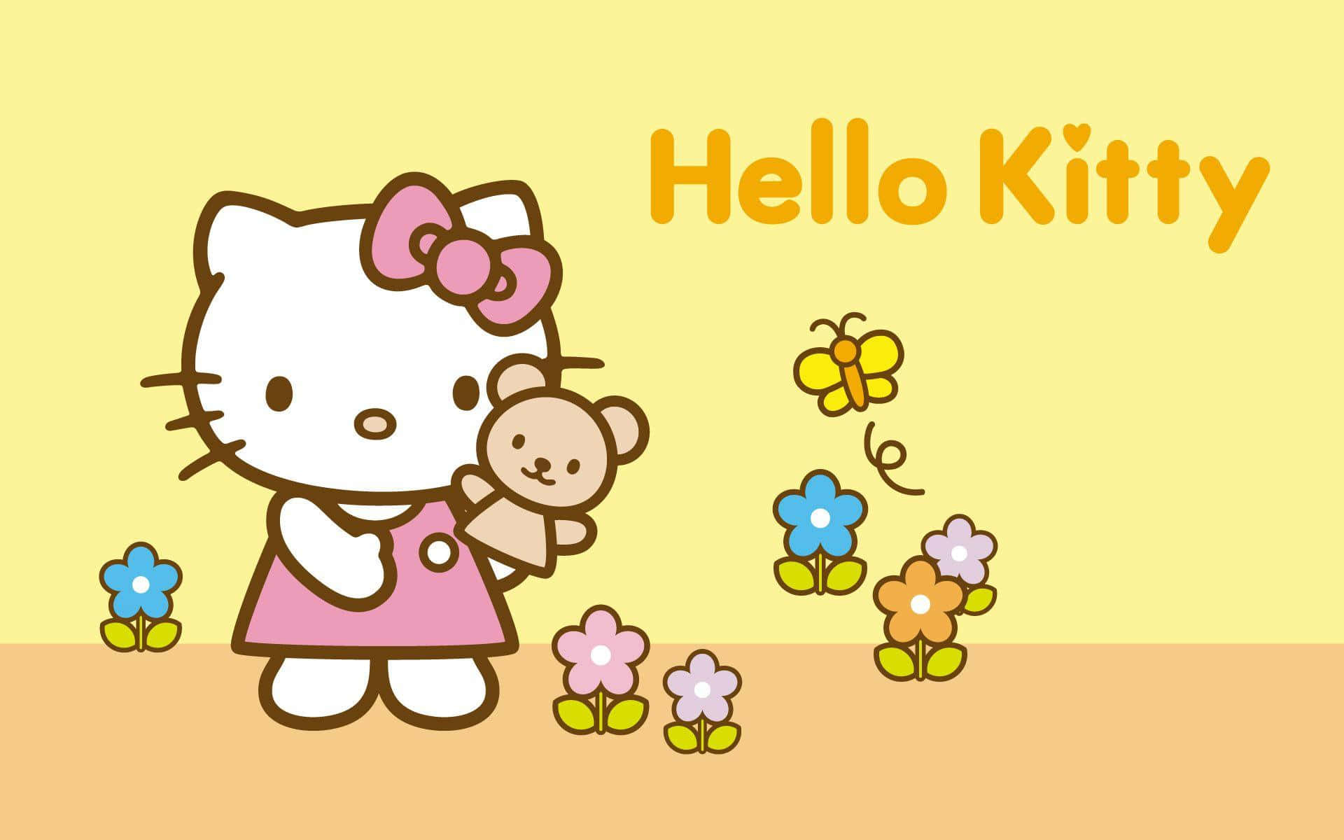 Hello Kitty Laptop Blomsterhave Wallpapers