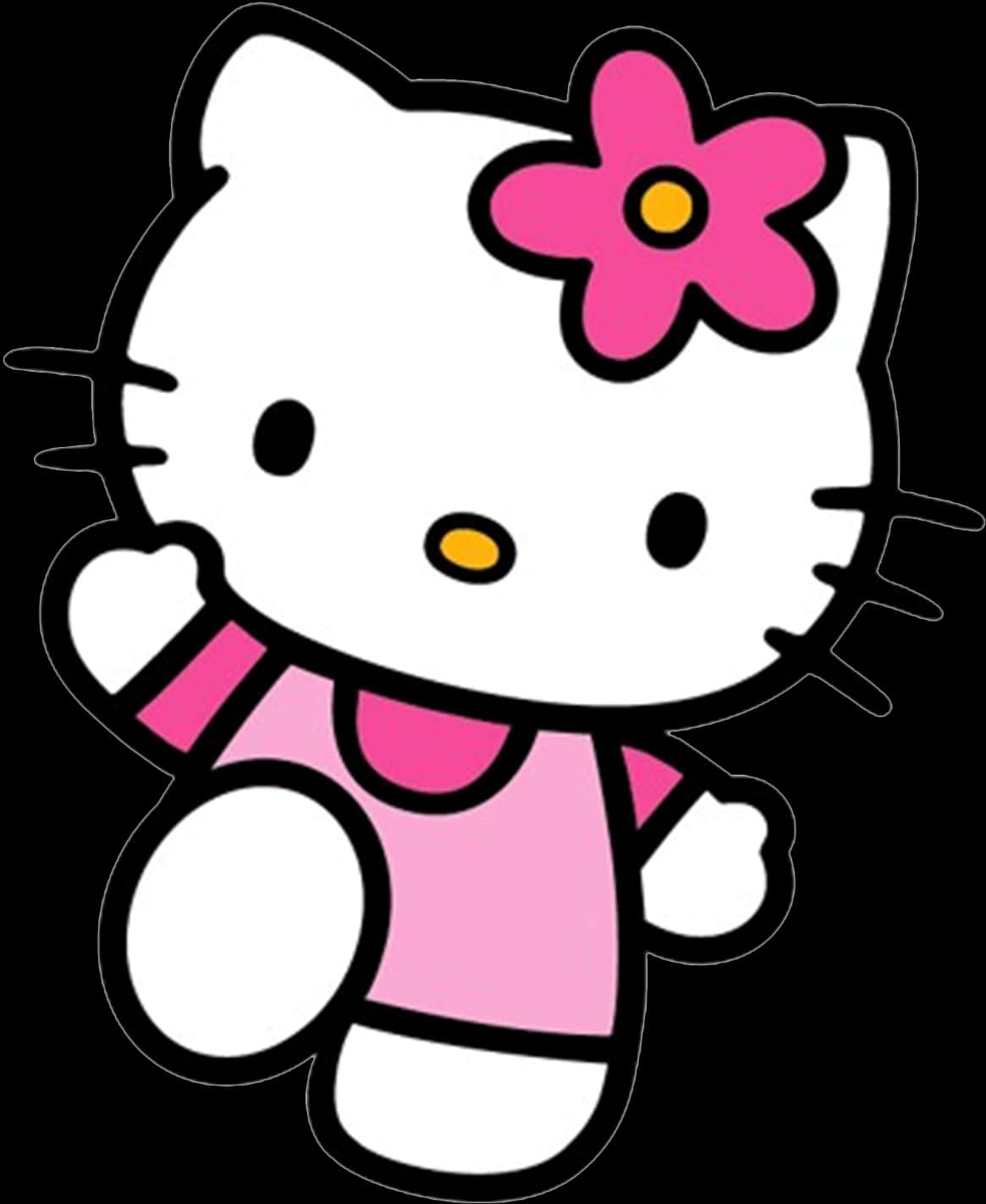 Hello Kitty lyserød kjole med blomst Wallpapers