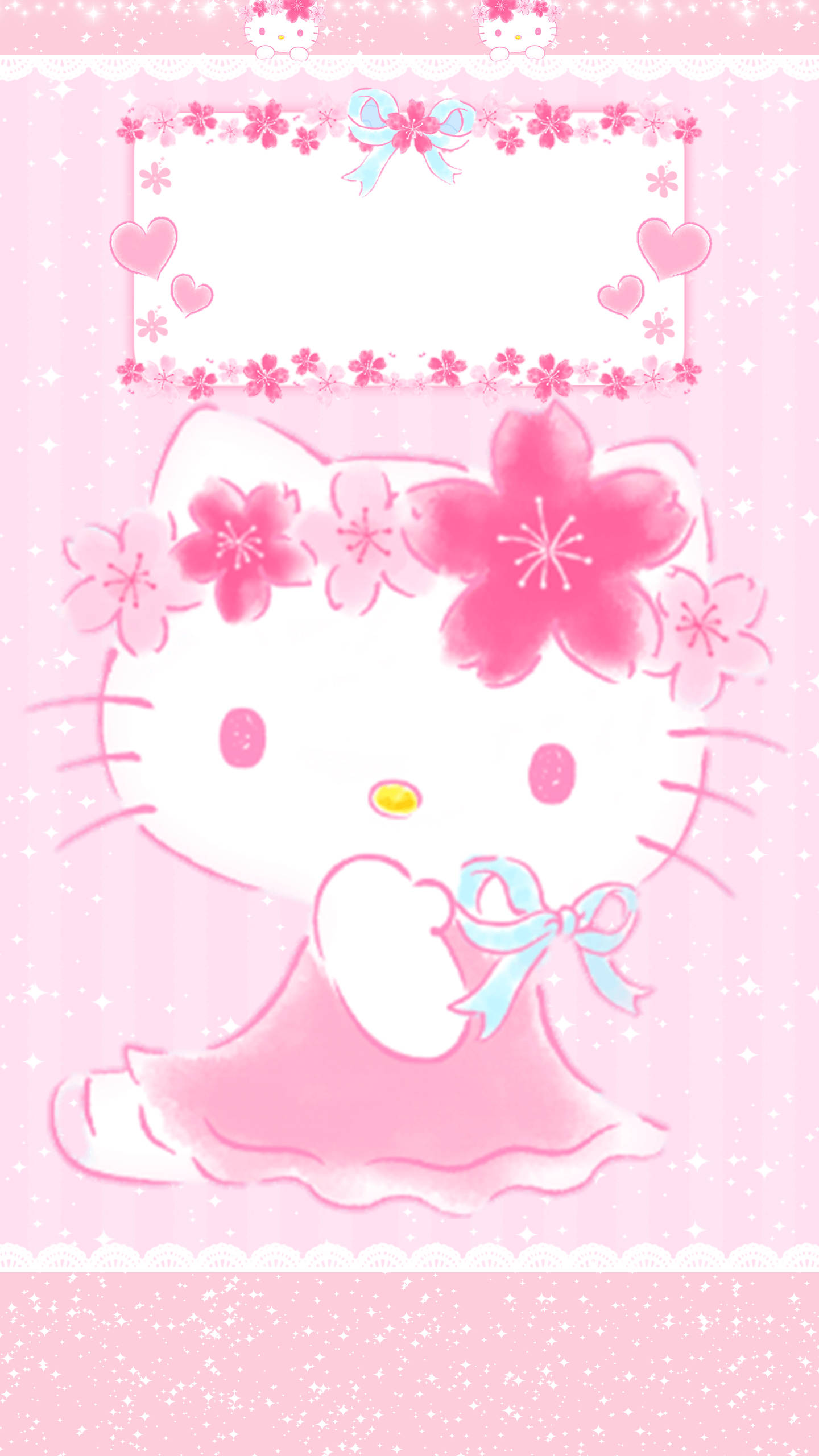 Hello Kitty med kawaii pink baggrund Wallpapers