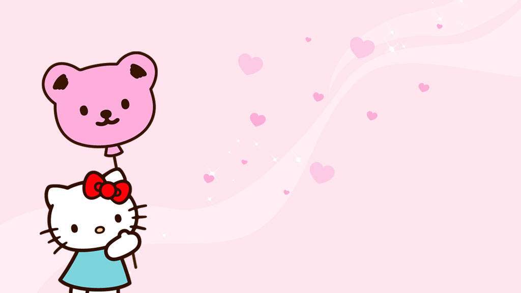 Hello Kitty med bjørneballon æstetisk Wallpapers