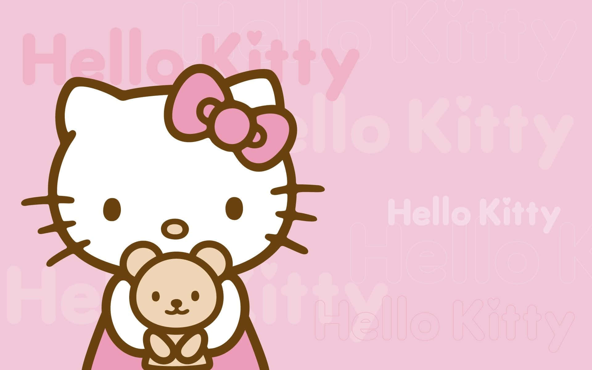 Hello Kitty med bamse baggrund Wallpapers