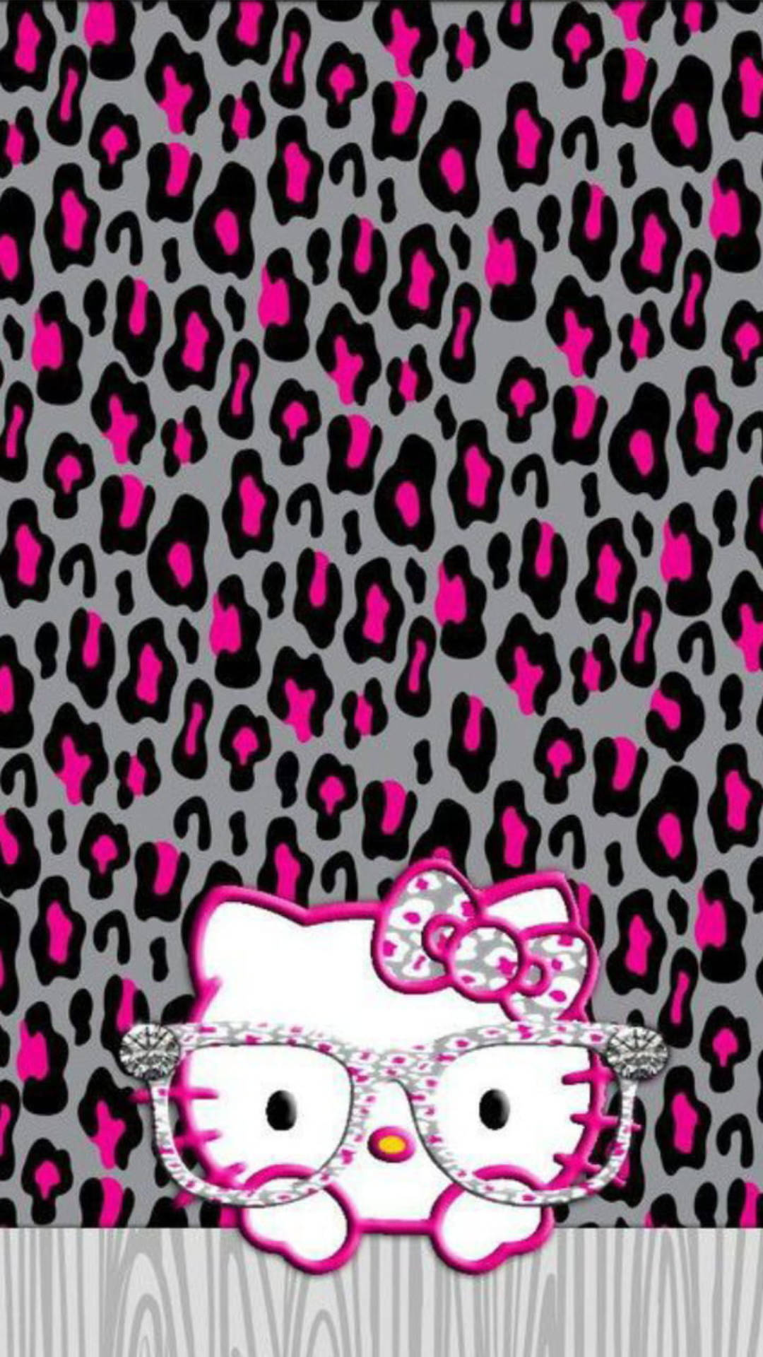 Hello Kitty på sødt leopardmønster Wallpapers