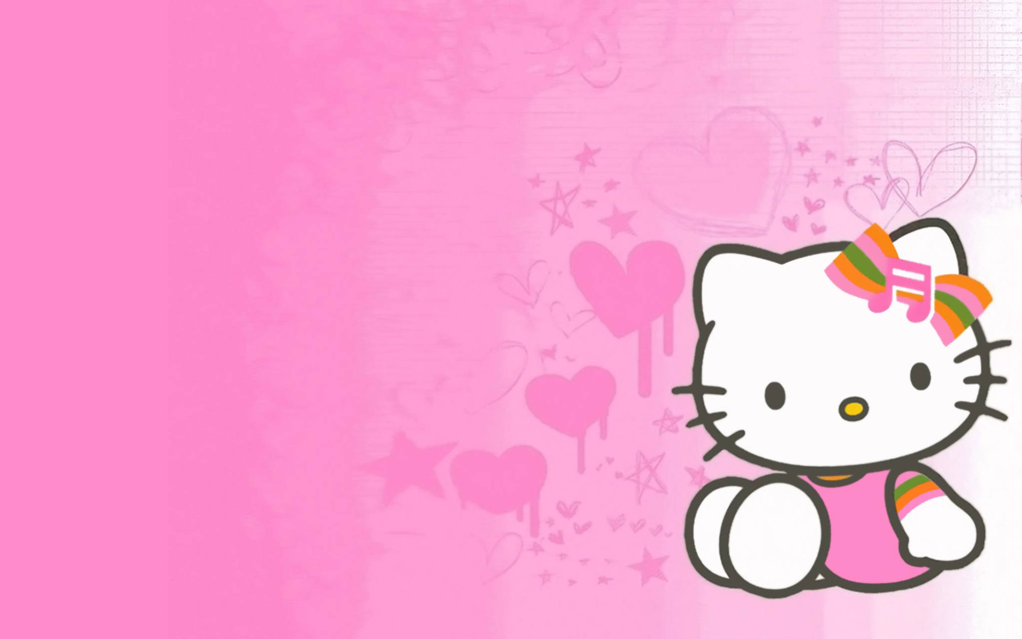 Hello Kitty sød lyserød kunst Wallpapers