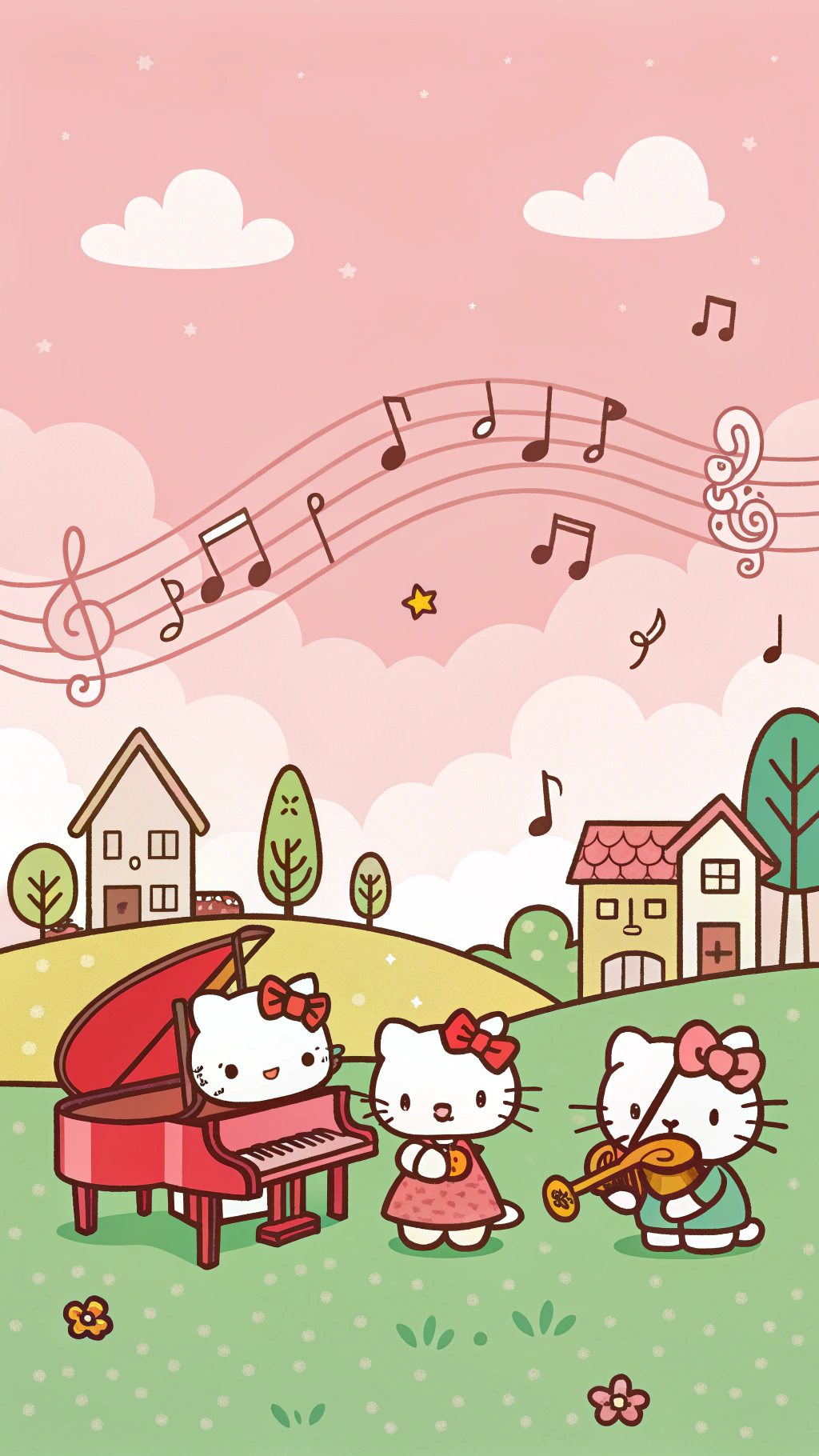 Hello Kittys band vil stjæle dit hjerte Wallpapers